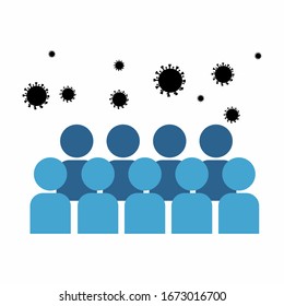 illustration of the spread of corona virus from human to human