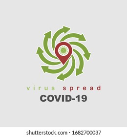 Illustration of the spread of the covid-19 Wuhan virus vector template design