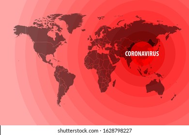 Illustration Of The Spread Of A New Coronavirus COVID-19 Around The World. Vector Illustration.