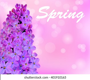 illustration spring background with beautiful blooming lilac