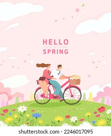 illustration of spring background. Vector illustration
