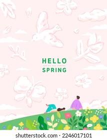 illustration of spring background. Vector illustration
