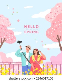 illustration of spring background. Vector illustration
