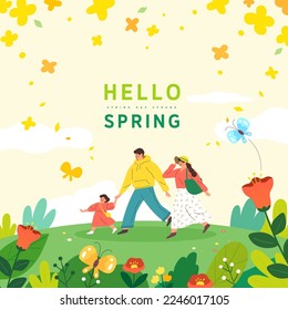illustration of spring background. Vector illustration
