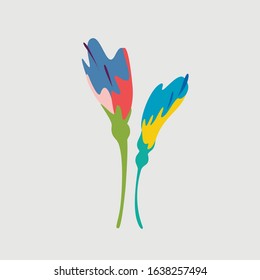 Illustration of spring colored flowers