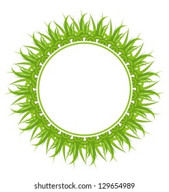 Illustration spring freshness card with grass - vector