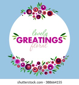 Illustration of a spring greetings with copy space