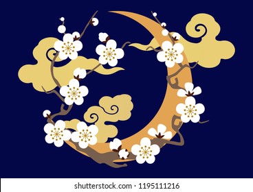 Illustration of spring night image.Image of spring of Japan.
Japanese pattern design material.
Image material of plum blossoms.
white plum blossom.