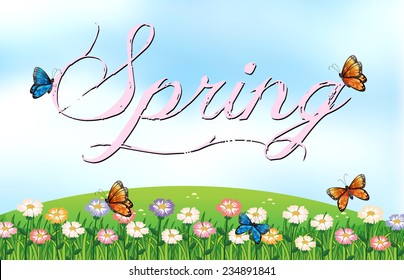 Illustration of a spring season poster