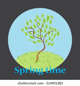 Illustration of spring tree