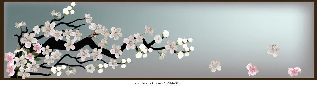 ilustración con flor de árbol de primavera aislada en fondo claro