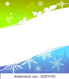 illustration with spring and winter background