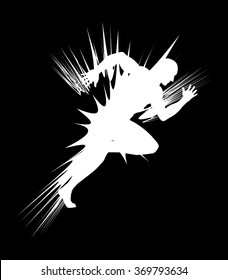 Illustration of a sprinter with abstract lighting flash