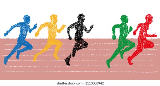 Illustration of Sprinter drawn with crayon