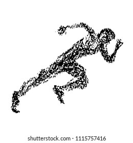 Illustration of Sprinter drawn with crayon