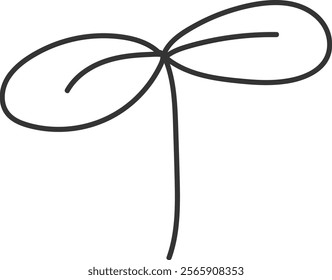 An illustration of a sprout with distinctive hand drawn lines