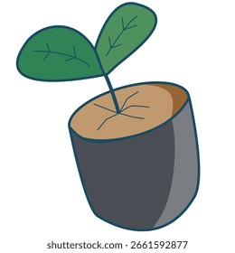 Illustration von Sprout wächst in einem Topf