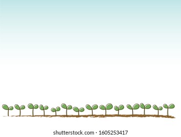 Illustration of sprout for message card