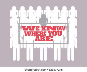 illustration spying vector we know where you are