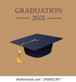 Illustration with square academic cap for graduation