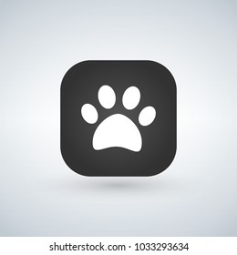 Illustration of a square application button with an animal footprint.