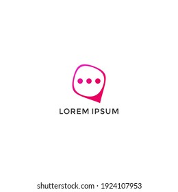 ILLUSTRATION SQUARE CHAT APPS LOGO ICON DESIGN TEMPLATE VECTOR