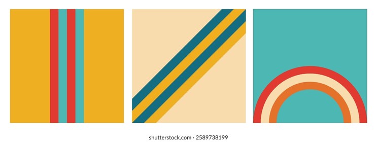 Illustration square design retro unique abstract