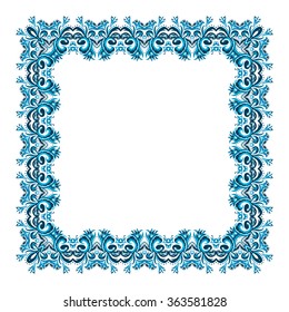 illustration of a square frame from abstract element on white background