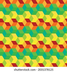 Illustration of Square lemon yellow and red bright Middle size hexagon background.
