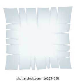Illustration of Square Light Blue Torn Banner isolated on a white background