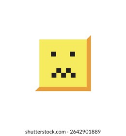 Illustration square monster block bevel emboss