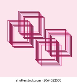 Patrón cuadrado de ilustración sobre fondo rosado.