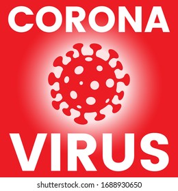 Illustration of Square Poster of a Red Coronavirus Icon