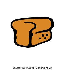 Illustration of square shaped bread isolated on white