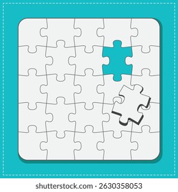 illustration of a Square shaped Jigsaw puzzle EPS Vector