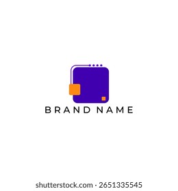 ILUSTRAÇÃO QUADRADO SIMPLES AZUL LARANJA COR LOGOTIPO TECNOLOGIA ÍCONE MODERNO SIMPLES MODELO ELEMENTO DESIGN VETOR