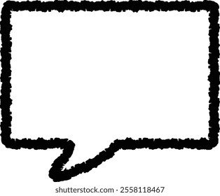 Illustration of a square speech bubble with handwritten lines
