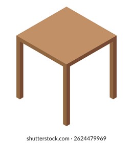 Illustration of a square table standing on four legs in isometric view