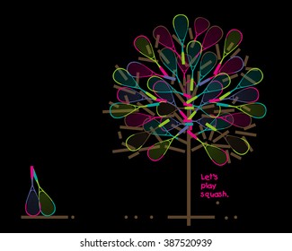Illustration Of A Squash Racket