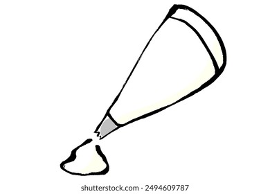 Illustration of squeezing cream with a touch of brush
