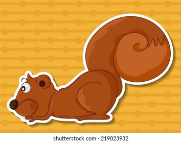 Illustration of a squirrel with background