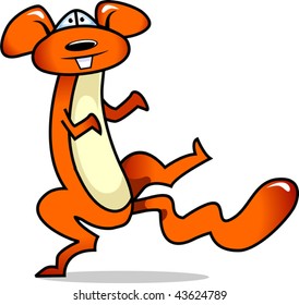 Illustration of squirrel dancing	