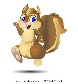 Ilustración de una caricatura de danza de ardilla