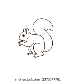 Ilustración del arte de la línea de ardilla