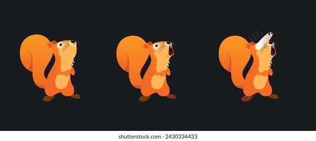 Illustration of a squirrel looking at something
