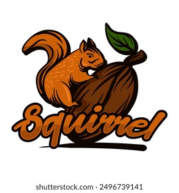 Illustration of a squirrel picking its favorite fruit