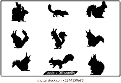 illustration with squirrels isolated on white background