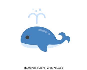 Illustration of squirting whale icon.