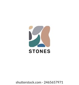 ILLUSTRATION SQURE BRICK STONES MARBLE SIMPLE FLAT COLOR TEMPLATE DESIGN LOGO ICON VECTOR