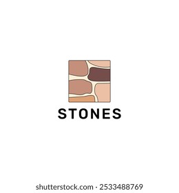 ILLUSTRATION SQURE BRICK STONES MARBLE SIMPLE FLAT COLOR TEMPLATE DESIGN LOGO ICON VECTOR